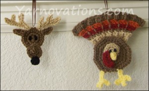 turkey and reindeer ornament