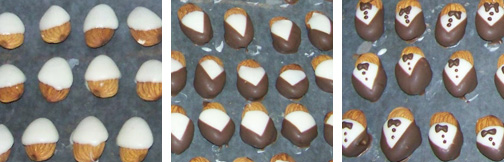 tuxedo almonds step by step photo