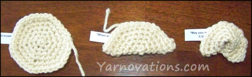 crochet fortune cookie