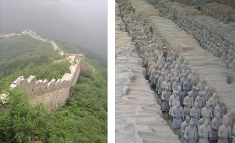 Great Wall of China and Terracotta Warriors