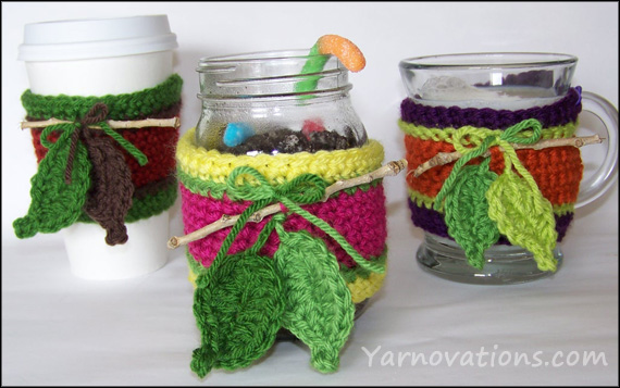 leaf cup cozies