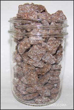 mason jar of puppy chow