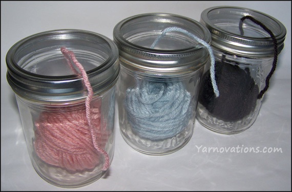 mason jar yarn keeper with clear lid