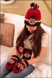 Teen wearing sock monkey set