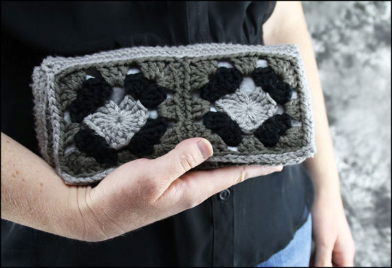 Heart Granny Square Clutch