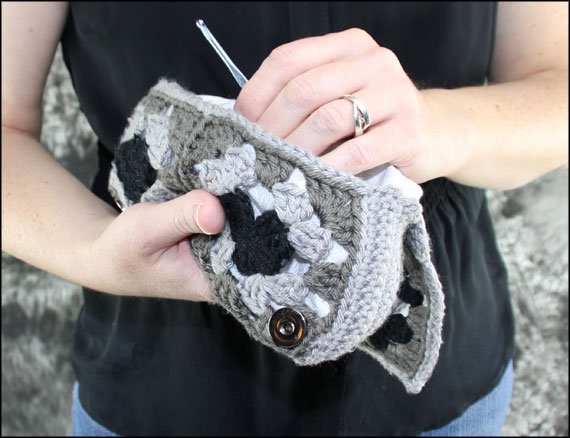 Heart Granny Square Clutch Crochet Pattern