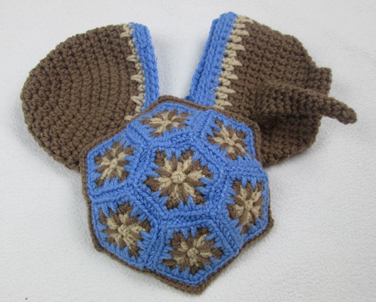 Crochet Turtle Blue and Brown