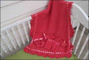Pink Shell Baby Blanket Set