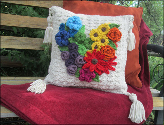 Floral Heart Throw Pillow