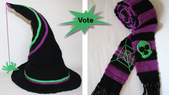 Twins Face Off Witch Hat and Scarf