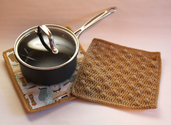 Bobbles Crochet Dishcloth and Trivet Set