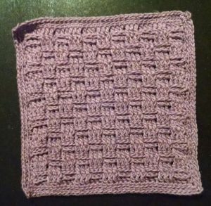 Crochet basketweave dishie