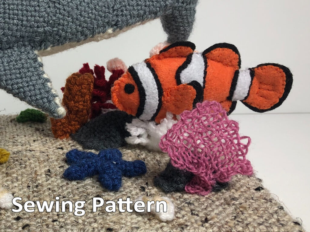 Clownfish Hand Sewing Pattern with Felt