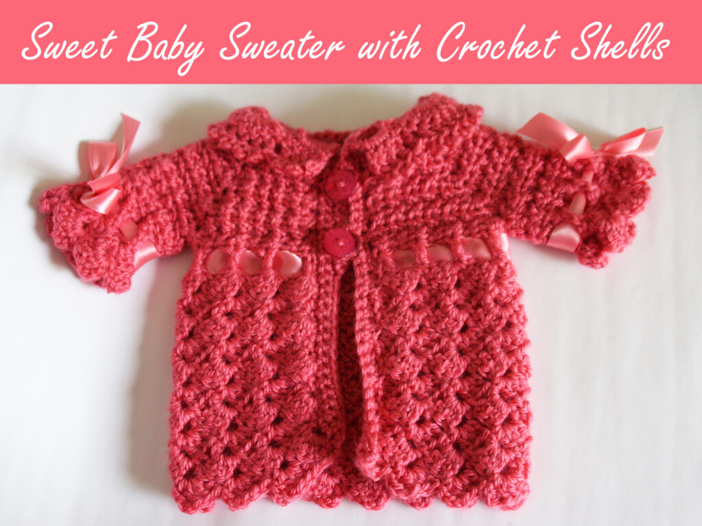 newborn baby sweater crochet pattern with some corner-to-corner stitch
